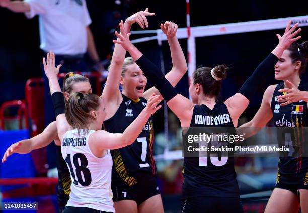 Belgium Women's National Volleyball Team match and podium photo 2