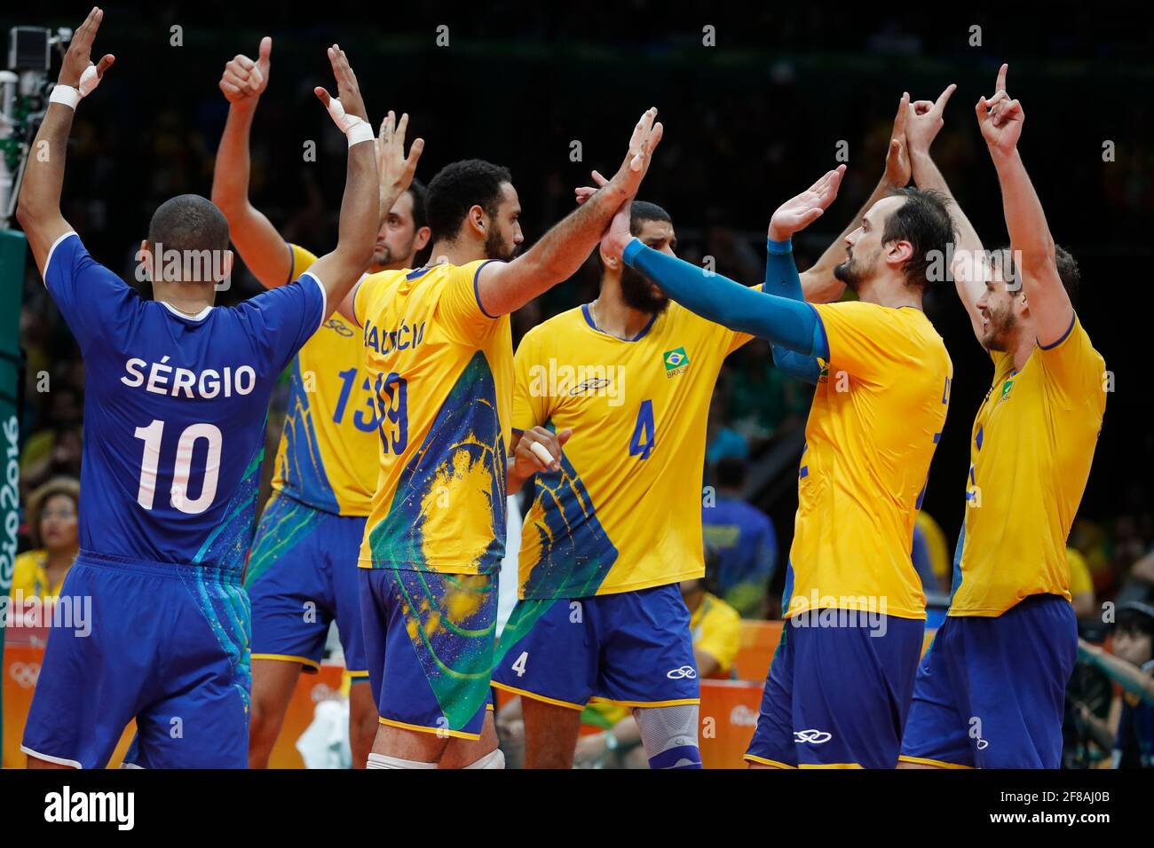 Brazil Men's National Volleyball Team match and podium photo 2