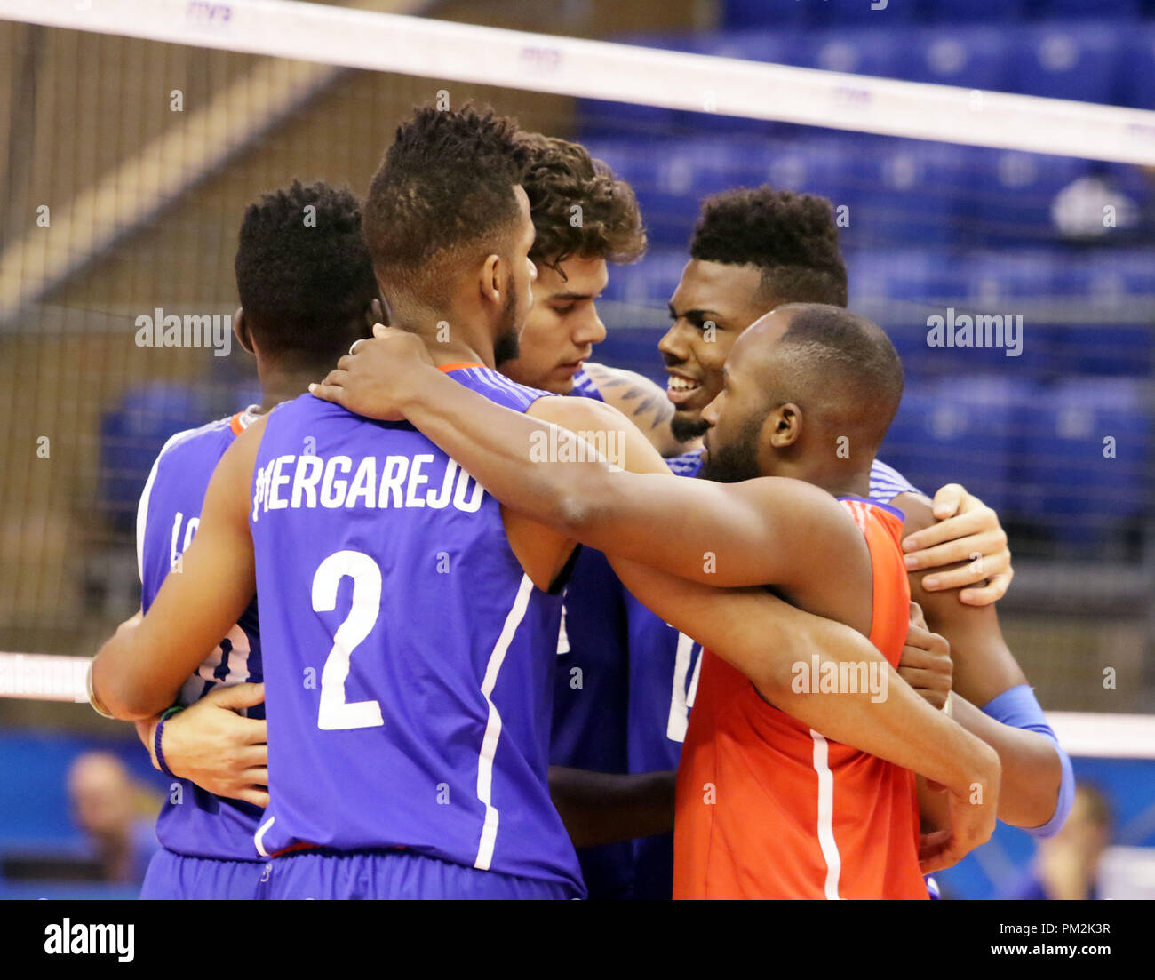 Cuba Men's National Volleyball Team match and podium photo 2