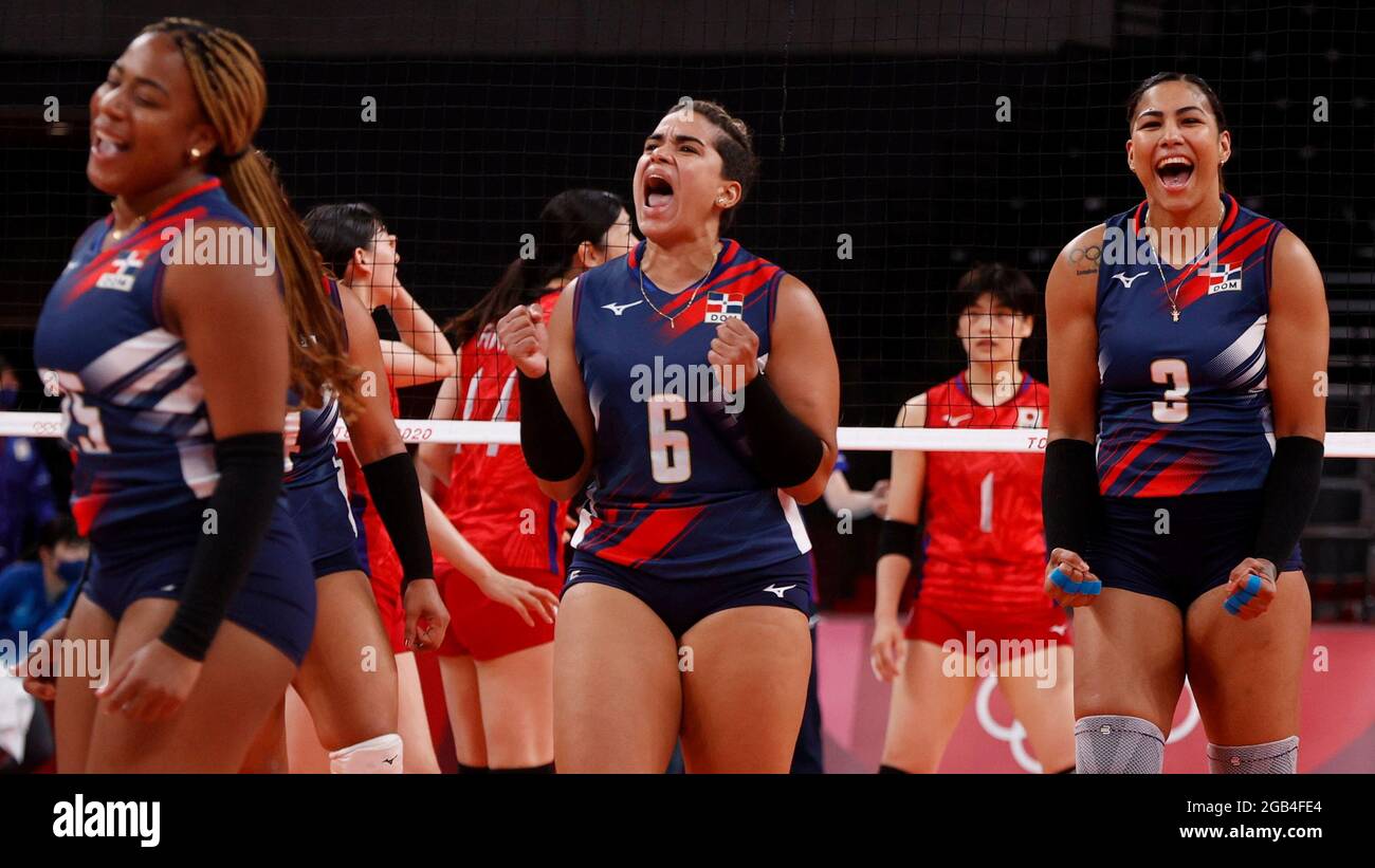 Dominican Republic Women's National Volleyball Team match and podium photo 2