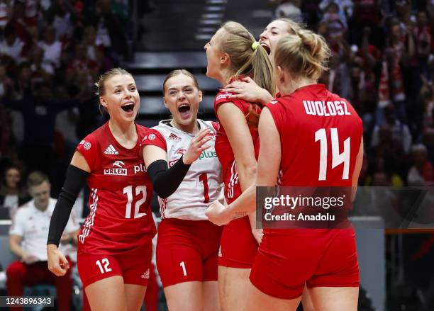Poland Women's National Volleyball Team match and podium photo 2
