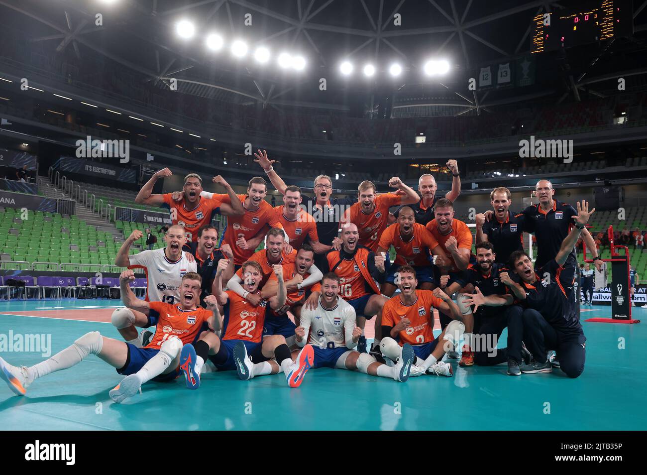 Slovenia Men's National Volleyball Team match and podium photo 2